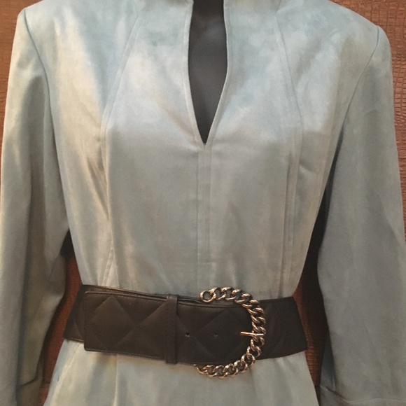 Designer Suzi Roher Genuine Leather Quilted Belt